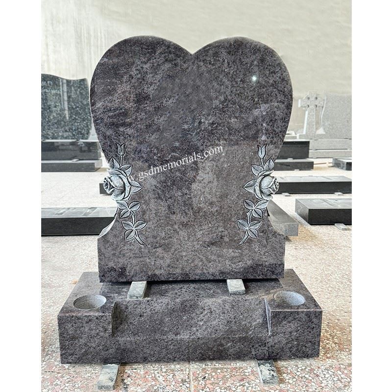 Heart Headstone With Roses
