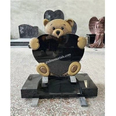 Popolari Teddy Holding Heart Headstone
