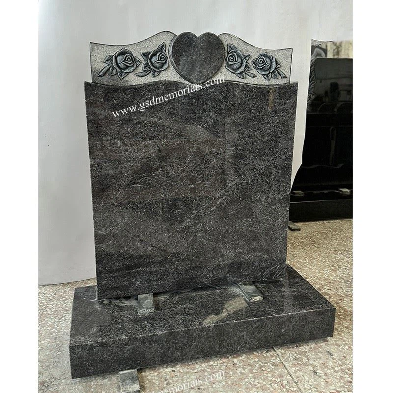 Roses with Heart Memorials Gravestone